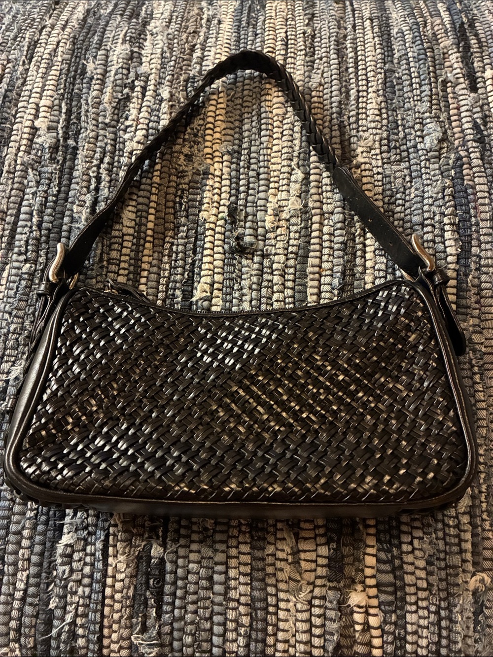 Talbots Black Woven Shoulder Bag